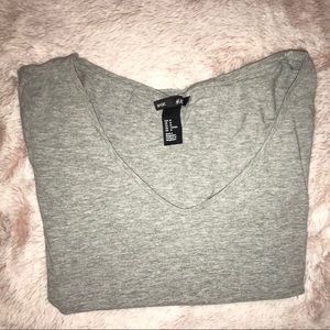 H&M Light Gray V-Neck T-shirt